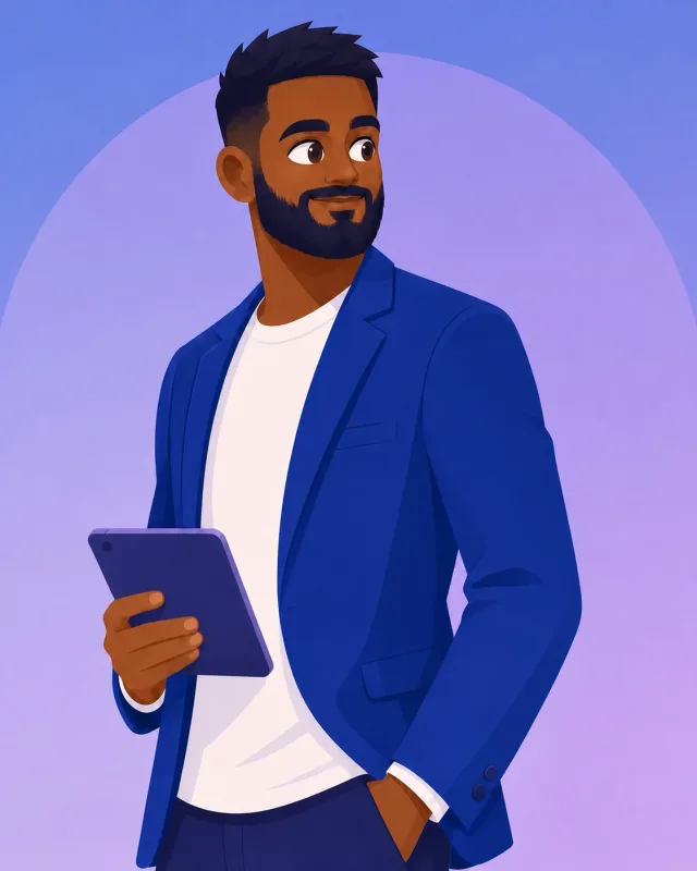 Illustrated portrait of the Head of Growth